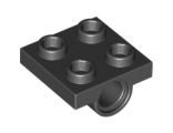 Plate, Modified 2 x 2 with Pin Holes, Black (2817 / 281726)