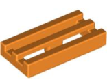 Tile, Modified 1 x 2 Grille with Bottom Groove / Lip, Orange (2412b / 4125254)