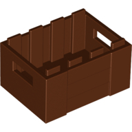 Container, Crate 3 x 4 x 1 2/3 with Handholds, Reddish Brown (30150 / 4211185)