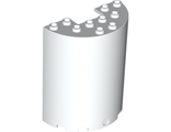 Cylinder Half 3 x 6 x 6 with 1 x 2 Cutout, White (87926 / 4569476)