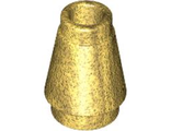 Cone 1 x 1 with Top Groove, Pearl Gold (4589b / 4529247 / 4529234 / 4529242)