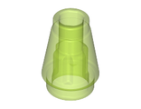 Cone 1 x 1 with Top Groove, Trans-Bright Green (4589b / 6053084 / 6172236 / 6337628)