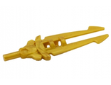 Minifigure, Weapon Sword, Double Blade with Bar Holder Valious, Pearl Gold (11103 / 6019992 / 6037878)