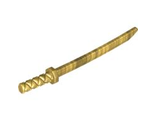 Minifigure, Weapon Sword, Shamshir/Katana Square Guard with Uncapped Pommel and Hole in Hilt, Pearl Gold (30173b / 4614404)