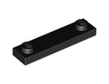 Plate, Modified 1 x 4 with 2 Studs without Groove, Black (92593 / 4599499 / 6178490)