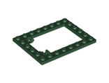 Plate, Modified 6 x 8 Trap Door Frame Horizontal (Long Pin Holders), Dark Green (92107 / 6074914)