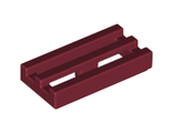 Tile, Modified 1 x 2 Grille with Bottom Groove / Lip, Dark Red (2412b / 4162204 / 4528969 / 4541506)