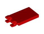 Tile, Modified 2 x 3 with 2 Open O Clips, Red (30350b / 4530734)
