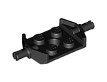 Plate, Modified 2 x 2 with Wheels Holder Wide and Hole, Black (6157 / 615726 / 6387246 / 4210909)