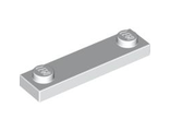 Plate, Modified 1 x 4 with 2 Studs without Groove, White (92593 / 4597131 / 6132263)