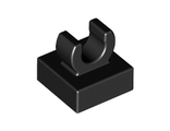 Tile, Modified 1 x 1 with Open O Clip, Black (15712 / 6066102 / 6335388)