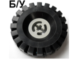 ! Б/У - Wheel with Split Axle Hole with Black Tire 17 x 43 3482 / 3634, Light Gray (3482c03) - Б/У