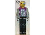 ! Б/У - Technic Figure Cyber Person, Black Legs, Mechanical Arms, Yellow Head, Cyborg Eyepiece, n/a (tech007) - Б/У