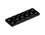 Plate, Modified 2 x 6 x 2/3 with 4 Studs on Side, Black (87609 / 4653049)
