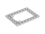 Plate, Modified 6 x 8 Trap Door Frame Horizontal (Long Pin Holders), White (92107 / 6054973)