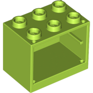 Container, Cupboard 2 x 3 x 2 - Solid Studs, Lime (4532a)